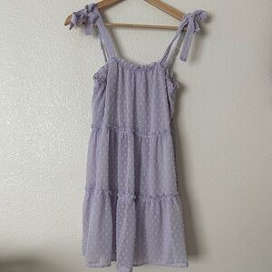 Light Lavender Swiss Dot Tie-Strap Sundress